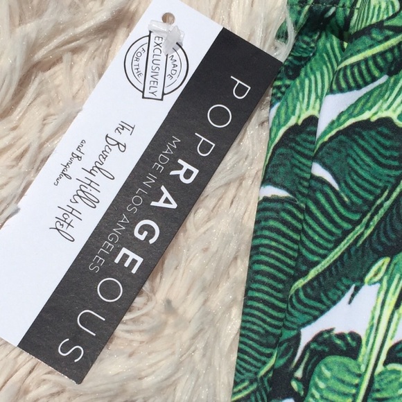 Poprageous Banana Print Leaf Dream Yoga Leggings L - Picture 5 of 8